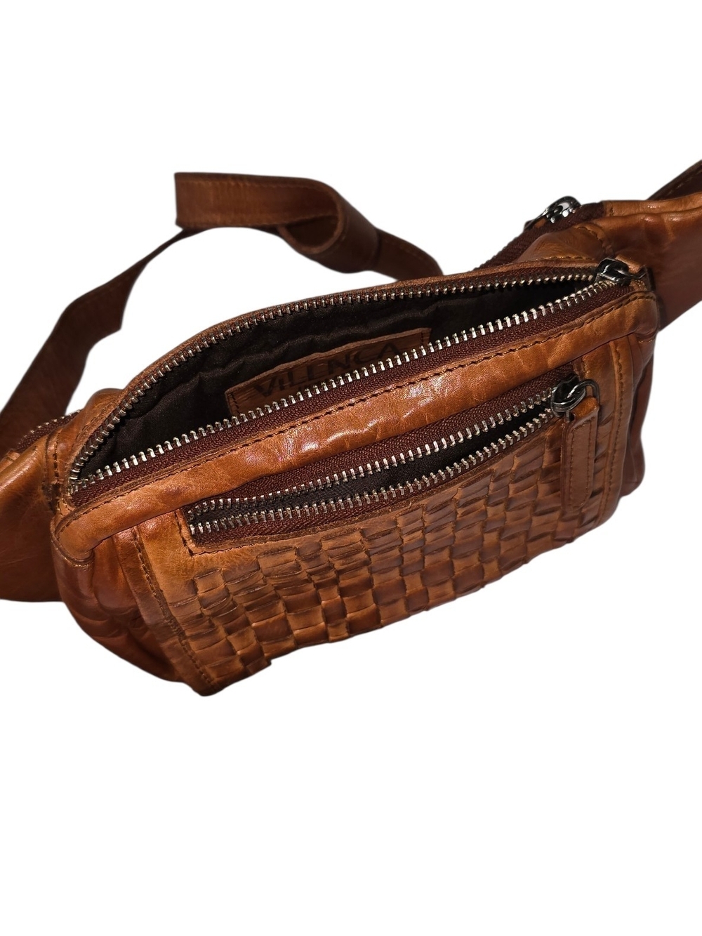 Vilenca Holland Genuine Leather Unisex Brown Waist Bag - Picture 8 of 11